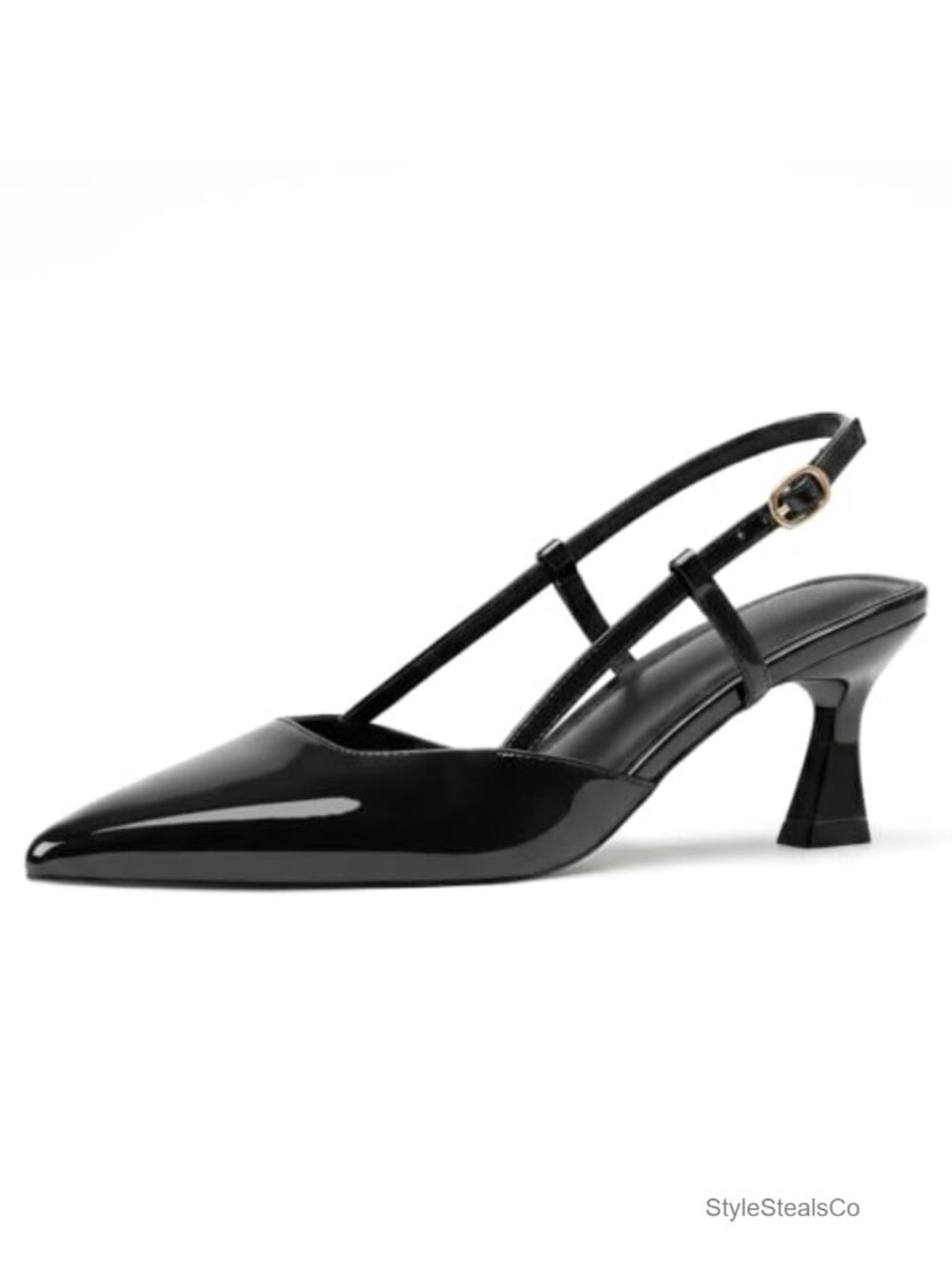 Kitten Heel Slingback Pointed Toe Pumps Low Heel Dress Shoes
